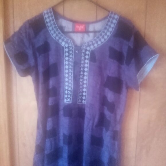 Rajul Women's Blue Short Sleeve Maxi Dress Size M - Picture 3 of 5